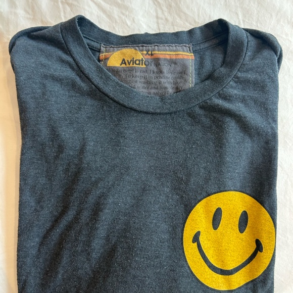 Aviator Nation Smiley Boyfriend Tee - Charcoal XL - Picture 4 of 4